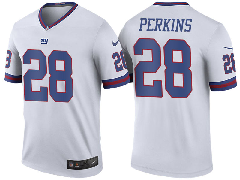New York Giants #28 Paul Perkins White Color Rush Legend Jersey New York Giants #28 Paul Perkins White Color Rush Legend Jersey