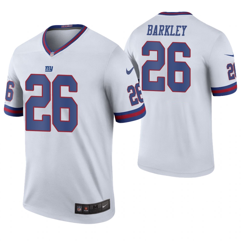 New York Giants #26 Saquon Barkley White Color Rush Legend Jersey New York Giants #26 Saquon Barkley White Color Rush Legend Jersey