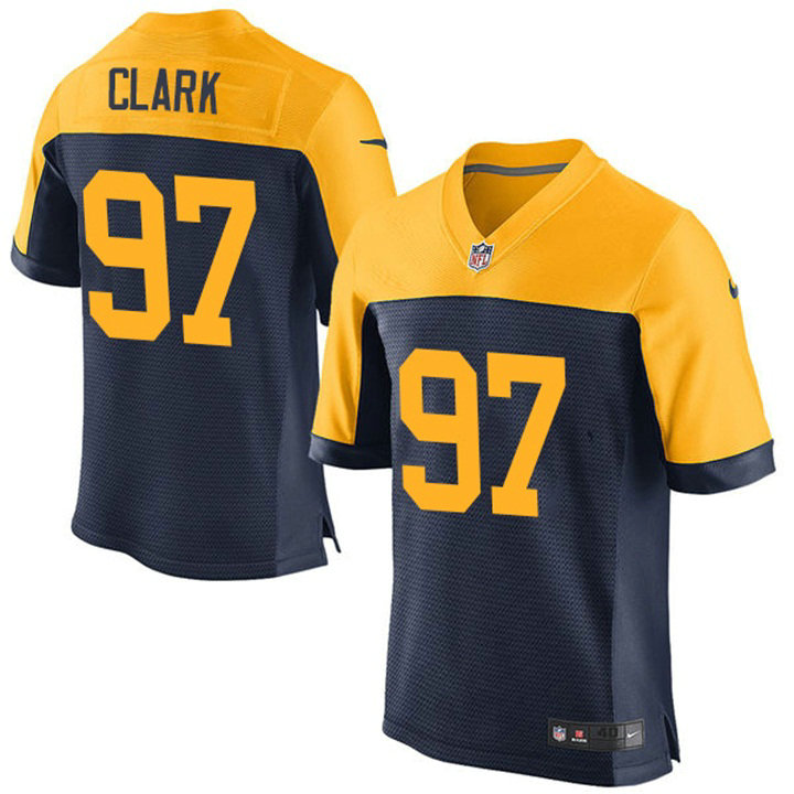 Green Bay Packers #97 Kenny Clark Navy Throwback Game Jersey Green Bay Packers #97 Kenny Clark Navy Throwback Game Jersey