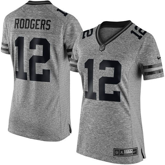 Women Green Bay Packers #12 Aaron Rodgers Gridiron Gray Limited Jersey Women Green Bay Packers #12 Aaron Rodgers Gridiron Gray Limited Jersey