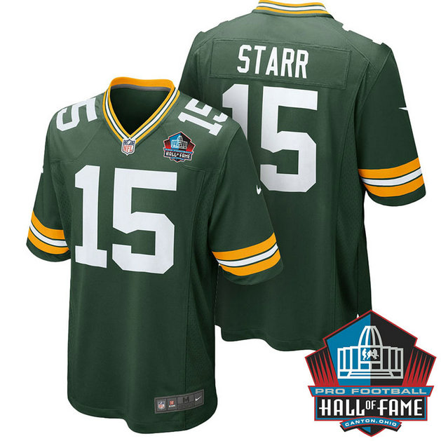 Hall Of Fame Green Bay Packers #15 Bart Starr Green Retired Player Game Jersey