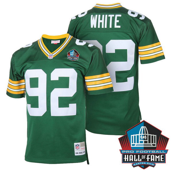 Hall Of Fame Green Bay Packers #92 Reggie White Green Retired Player Throwback Jersey Hall Of Fame Green Bay Packers #92 Reggie White Green Retired Player Throwback Jersey