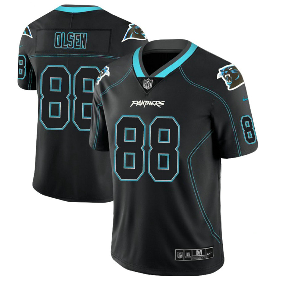Carolina Panthers #88 Greg Olsen 2018 Lights Out Color Rush Limited Black Jersey