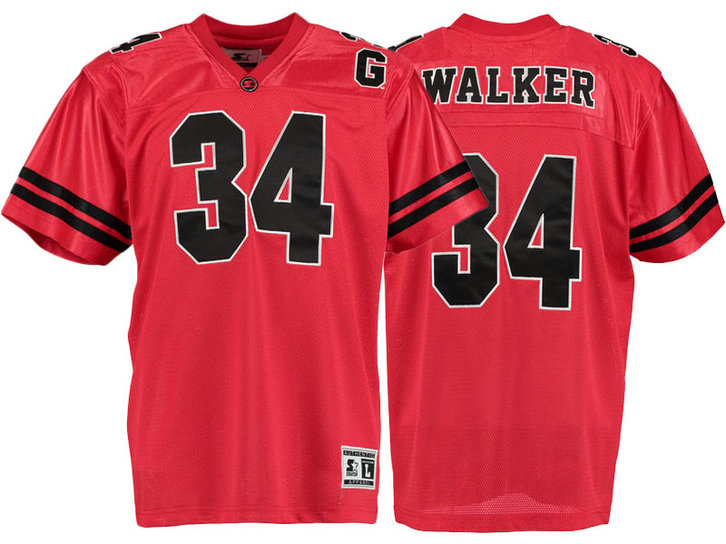 Herschel Walker #34 Georgia Bulldogs Red Starter Vault College Football Jersey