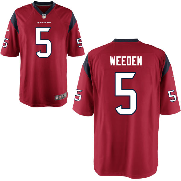 Houston Texans #5 Brandon Weeden Red Alternate Game Jersey Houston Texans #5 Brandon Weeden Red Alternate Game Jersey