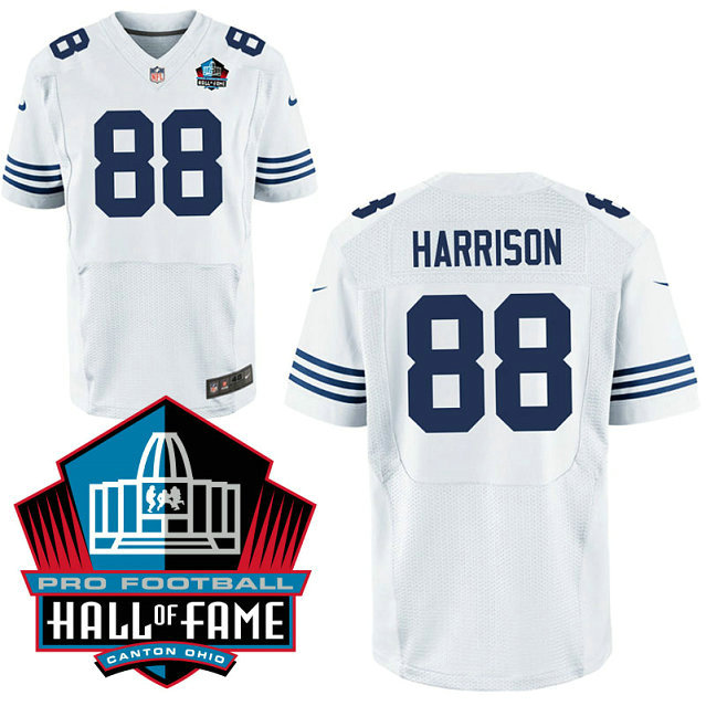 Indianapolis Colts #88 Marvin Harrison White Throwback Elite Jersey