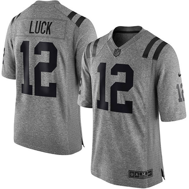 Indianapolis Colts #12 Andrew Luck Gridiron Gray Limited Jersey