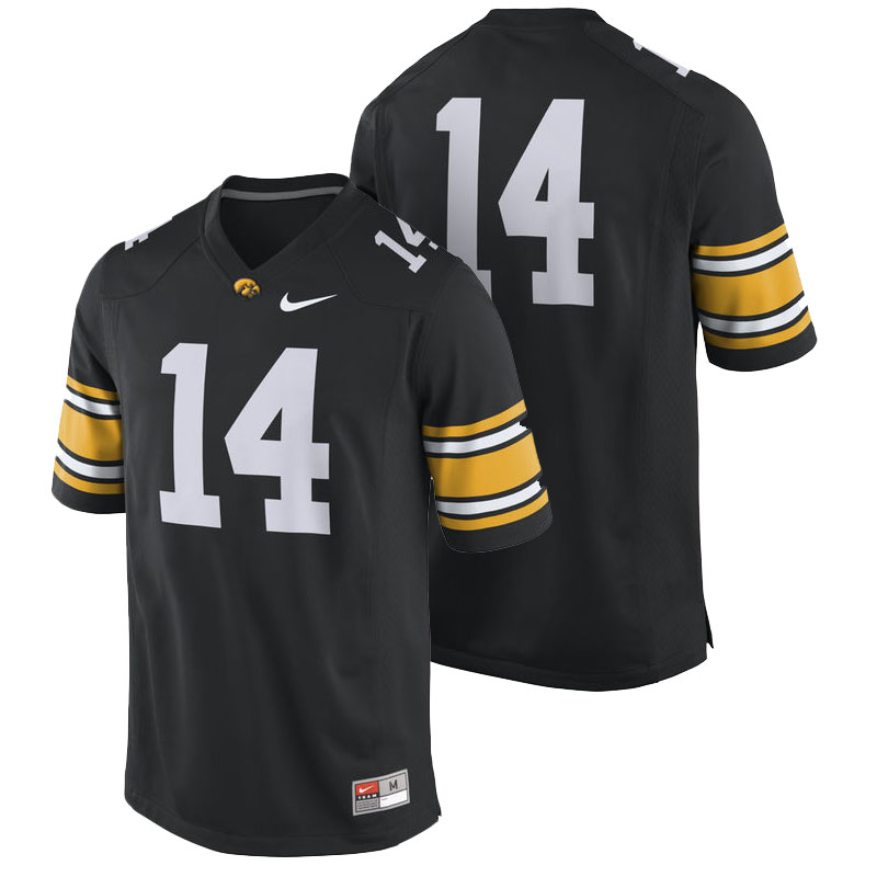 Iowa Hawkeyes #14 Black Replica Team Color College Football Jersey Iowa Hawkeyes #14 Black Replica Team Color College Football Jersey