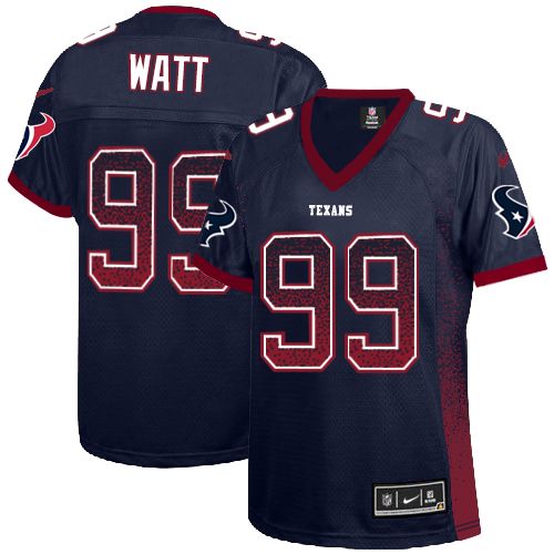 Houston Texans #99 J.J. Watt Navy Blue Drift Fashion Jersey