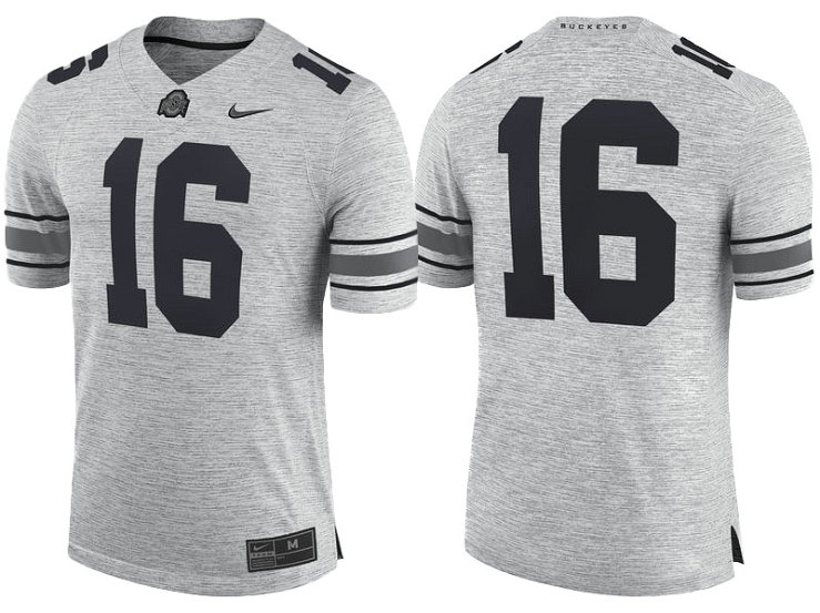 J.T. Barrett #16 Ohio State Buckeyes Gray Limited College Football Jersey