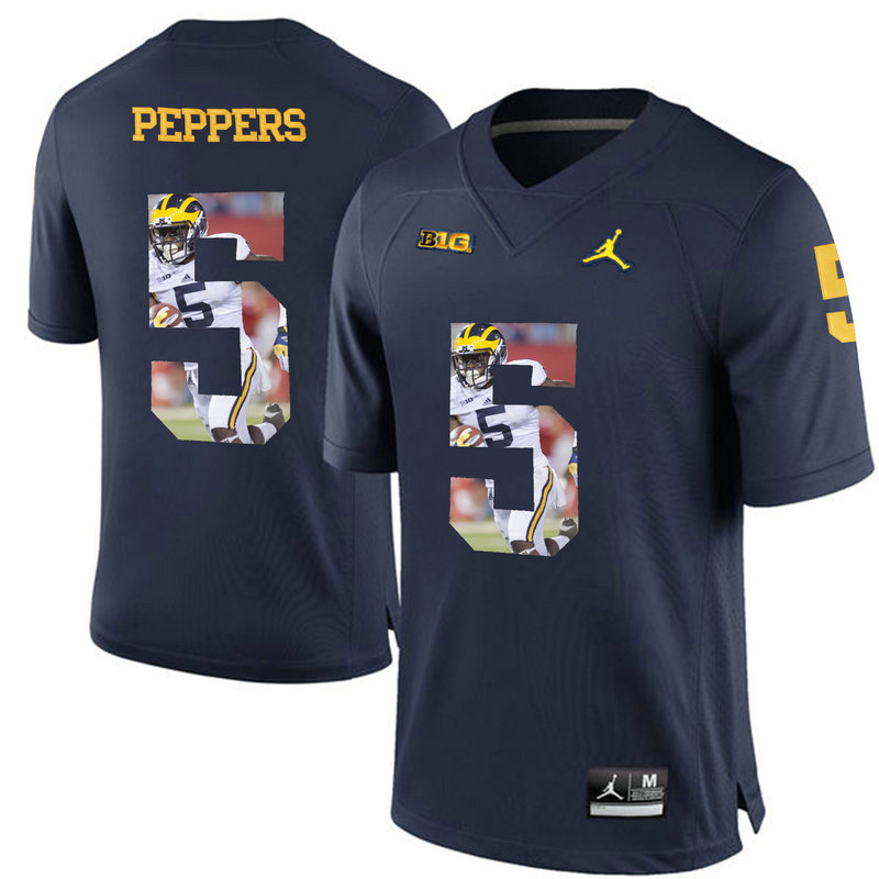 Jabrill Peppers #5 Michigan Wolverines Navy Blue College Football Jersey Jabrill Peppers #5 Michigan Wolverines Navy Blue College Football Jersey