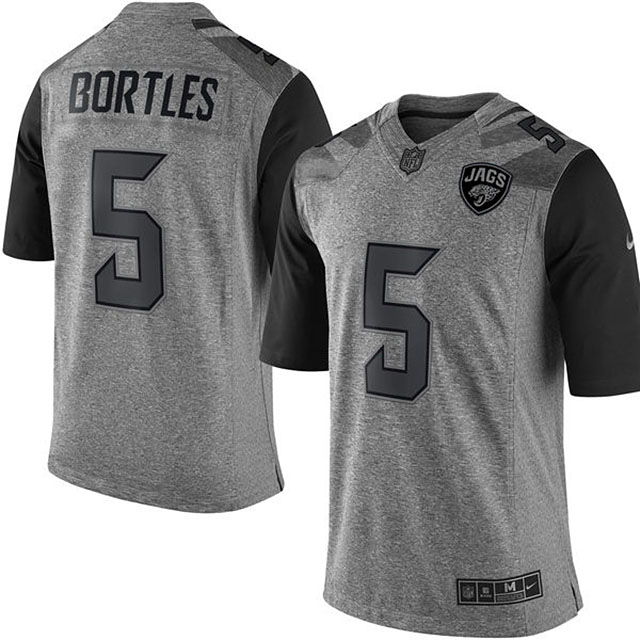 Jacksonville Jaguars #5 Blake Bortles Gridiron Gray Limited Jersey