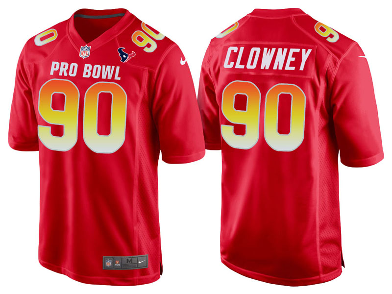 2018 Pro Bowl AFC Houston Texans #90 Jadeveon Clowney Red Game Jersey