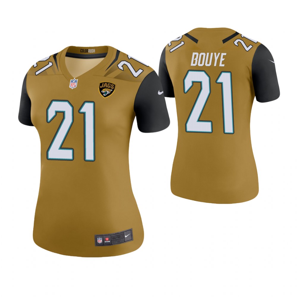 Women Jacksonville Jaguars #21 A. J. Bouye Gold Color Rush Legend Jersey Women Jacksonville Jaguars #21 A. J. Bouye Gold Color Rush Legend Jersey