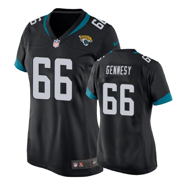Women Jacksonville Jaguars #66 Avery Gennesy Black New 2018 Game Jersey