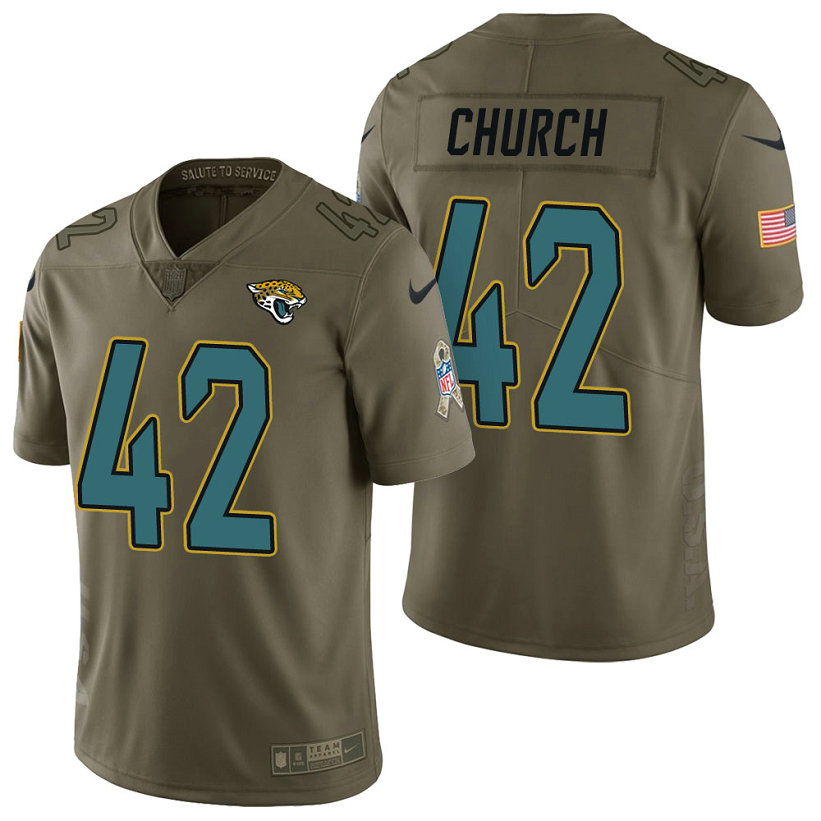 Jacksonville Jaguars #42 Barry Church Olive 2017 Salute to Service Limited Jersey Jacksonville Jaguars #42 Barry Church Olive 2017 Salute to Service Limited Jersey