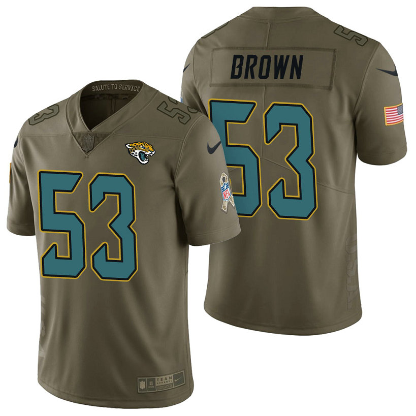 Jacksonville Jaguars #53 Blair Brown Olive 2017 Salute to Service Limited Jersey