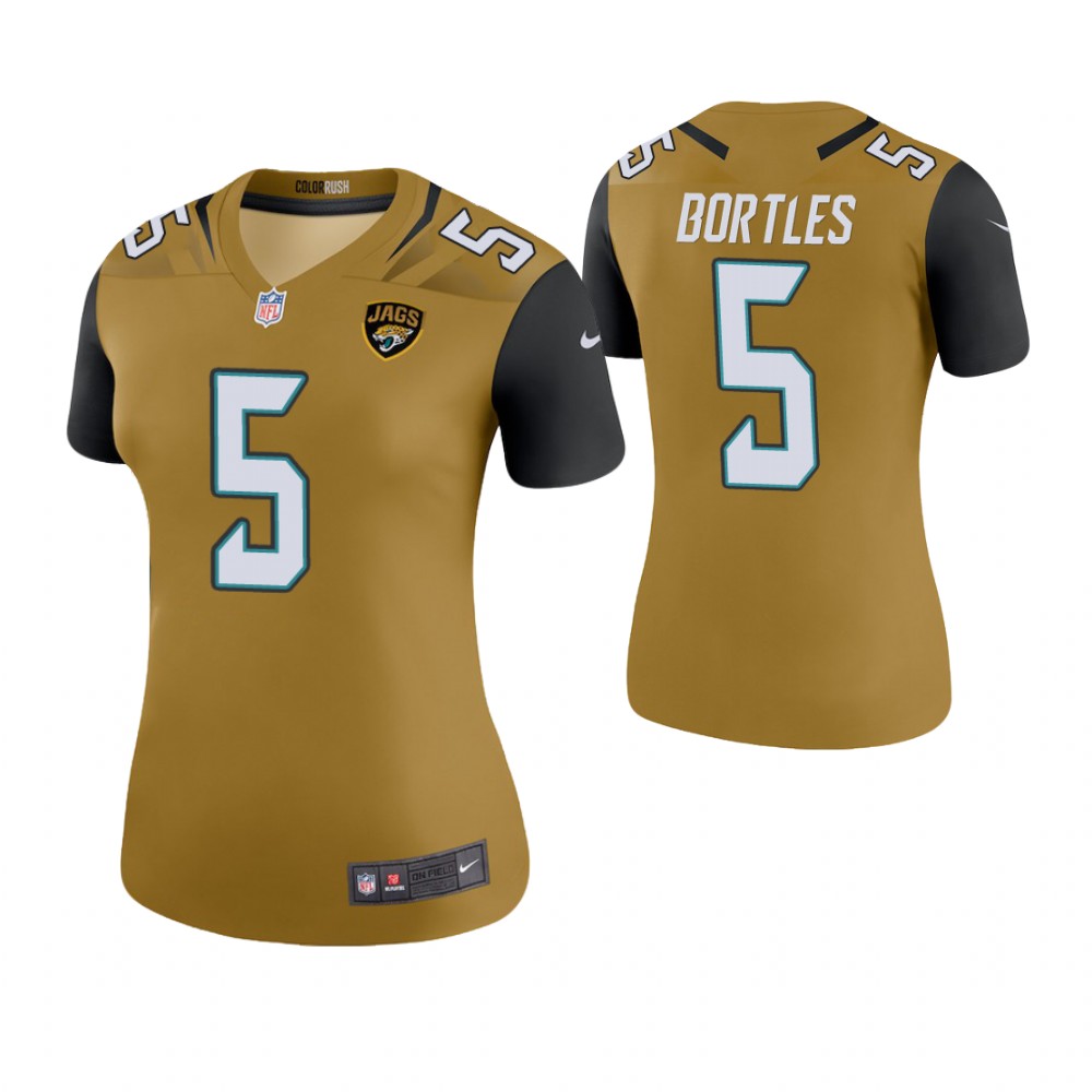 Women Jacksonville Jaguars #5 Blake Bortles Gold Color Rush Legend Jersey