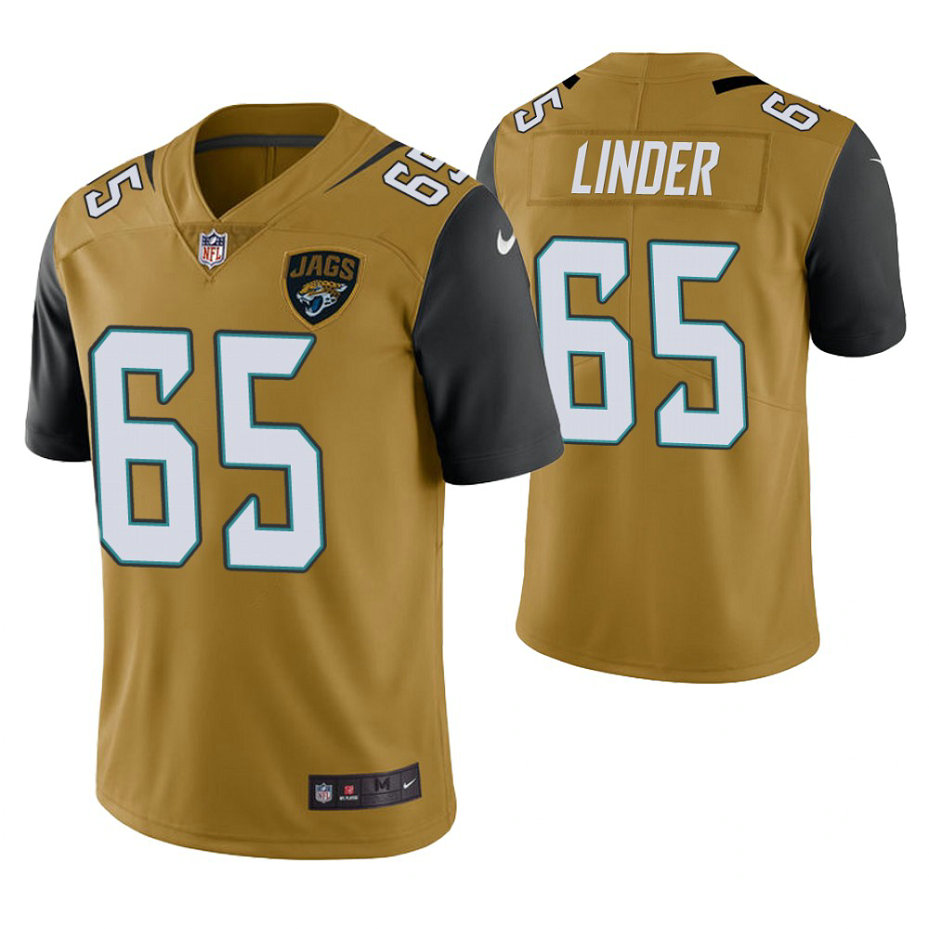 Jacksonville Jaguars #65 Brandon Linder Gold Vapor Untouchable Color Rush Limited Player Jersey Jacksonville Jaguars #65 Brandon Linder Gold Vapor Untouchable Color Rush Limited Player Jersey