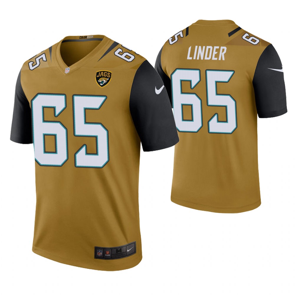 Jacksonville Jaguars #65 Brandon Linder Bold Gold Color Rush Legend Jersey Jacksonville Jaguars #65 Brandon Linder Bold Gold Color Rush Legend Jersey