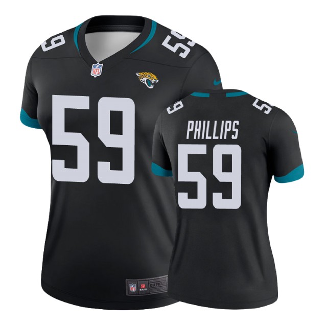 Women Jacksonville Jaguars #59 Carroll Phillips Black New 2018 Legend Jersey
