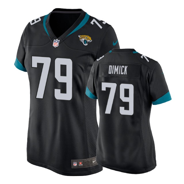 Women Jacksonville Jaguars #79 Hunter Dimick Black New 2018 Game Jersey