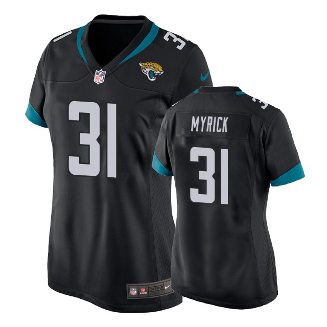 Women Jacksonville Jaguars #31 Jalen Myrick Black New 2018 Game Jersey