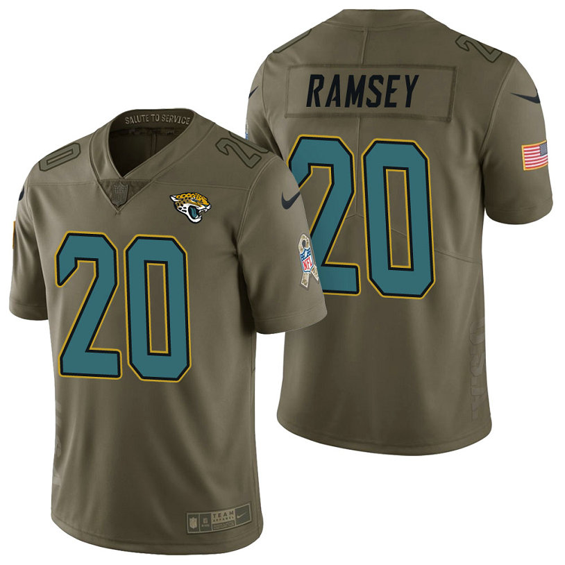 Jacksonville Jaguars #20 Jalen Ramsey Olive 2017 Salute to Service Limited Jersey Jacksonville Jaguars #20 Jalen Ramsey Olive 2017 Salute to Service Limited Jersey