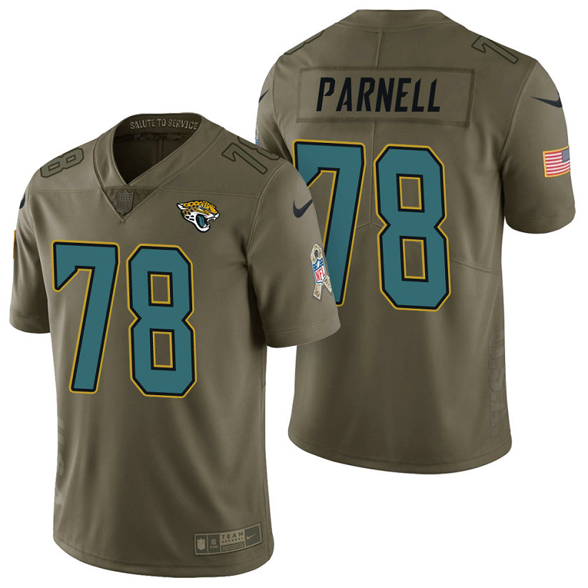 Jacksonville Jaguars #78 Jermey Parnell Olive 2017 Salute to Service Limited Jersey
