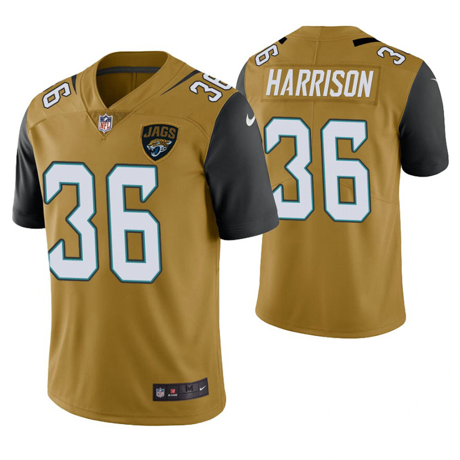 Jacksonville Jaguars #36 Ronnie Harrison Gold Vapor Untouchable Color Rush Limited Player Jersey