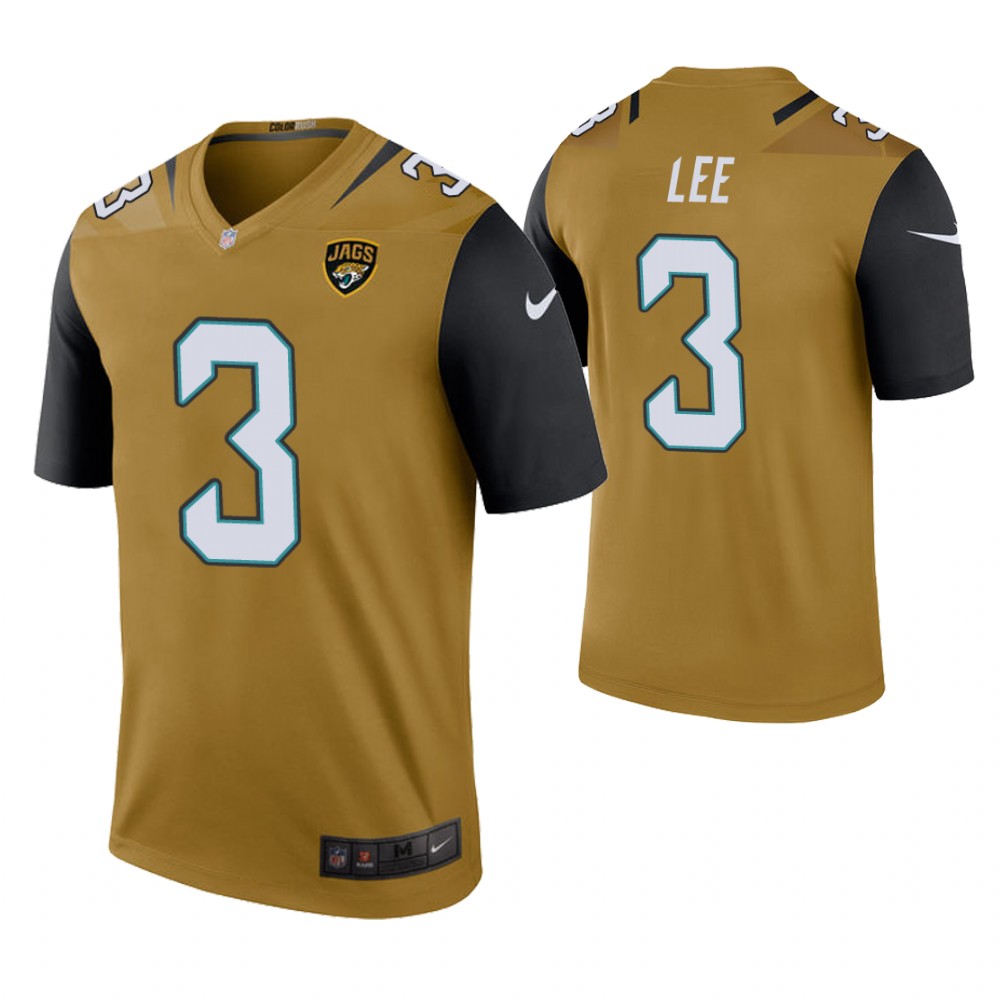Jacksonville Jaguars #3 Tanner Lee Bold Gold Color Rush Legend Jersey