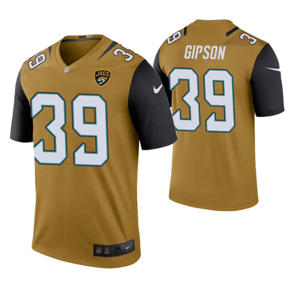 Jacksonville Jaguars #39 Tashaun Gipson Bold Gold Color Rush Legend Jersey
