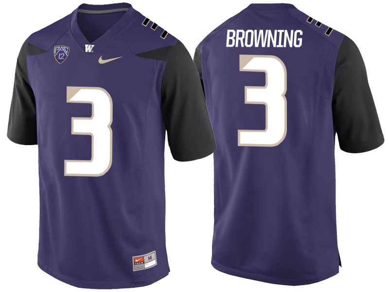 Jake Browning #3 Washington Huskies Purple College Football Jersey Jake Browning #3 Washington Huskies Purple College Football Jersey