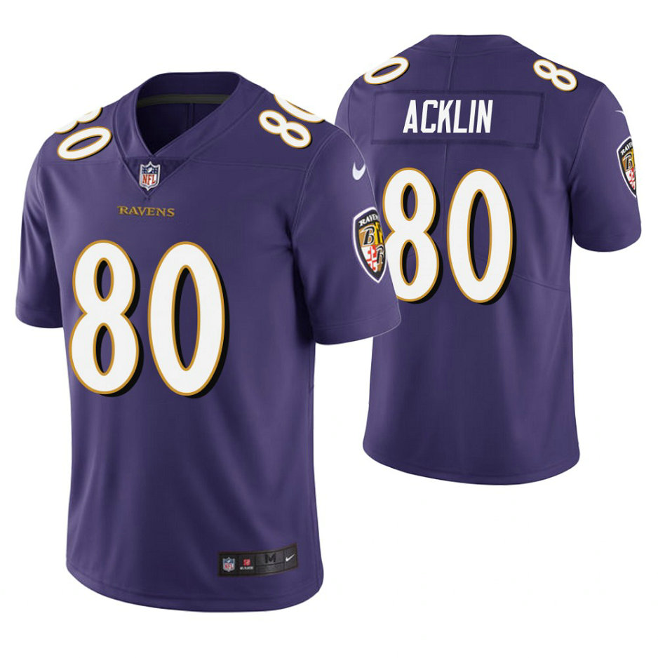 Baltimore Ravens #80 Jaleon Acklin Purple Vapor Untouchable Limited Jersey Baltimore Ravens #80 Jaleon Acklin Purple Vapor Untouchable Limited Jersey