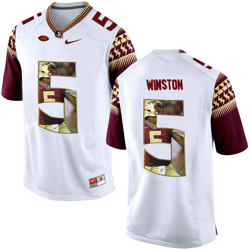 Jameis Winston #5 Florida State Seminoles White College Football Jersey Jameis Winston #5 Florida State Seminoles White College Football Jersey