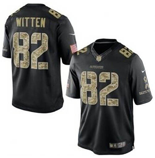 Dallas Cowboys #82 Jason Witten Black Salute To Service Jersey