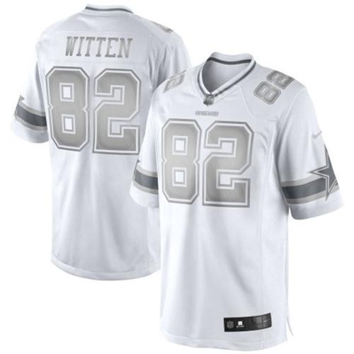Dallas Cowboys #82 Jason Witten White Platinum Limited Jersey