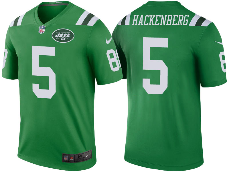 New York Jets #5 Christian Hackenberg Green Color Rush Legend Jersey New York Jets #5 Christian Hackenberg Green Color Rush Legend Jersey