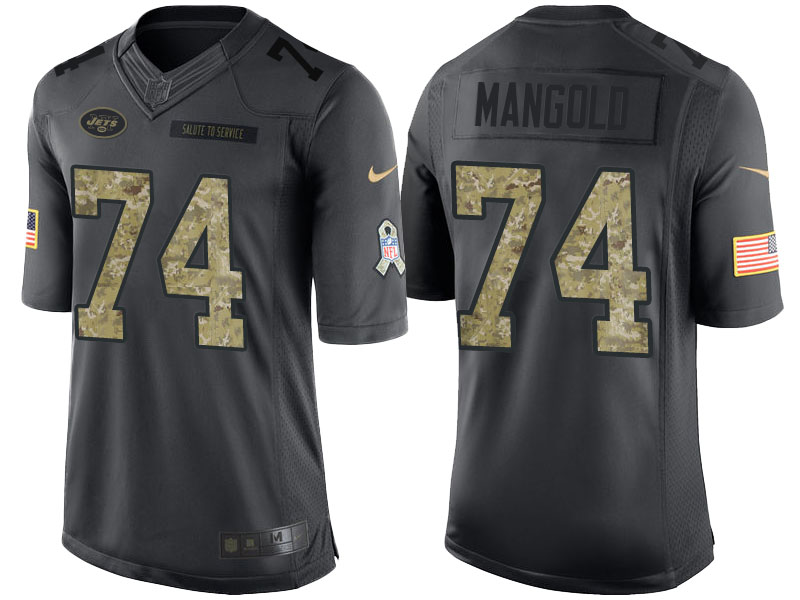 New York Jets #74 Nick Mangold Anthracite Camo 2016 Salute to Service Limited Veterans Day Jersey New York Jets #74 Nick Mangold Anthracite Camo 2016 Salute to Service Limited Veterans Day Jersey