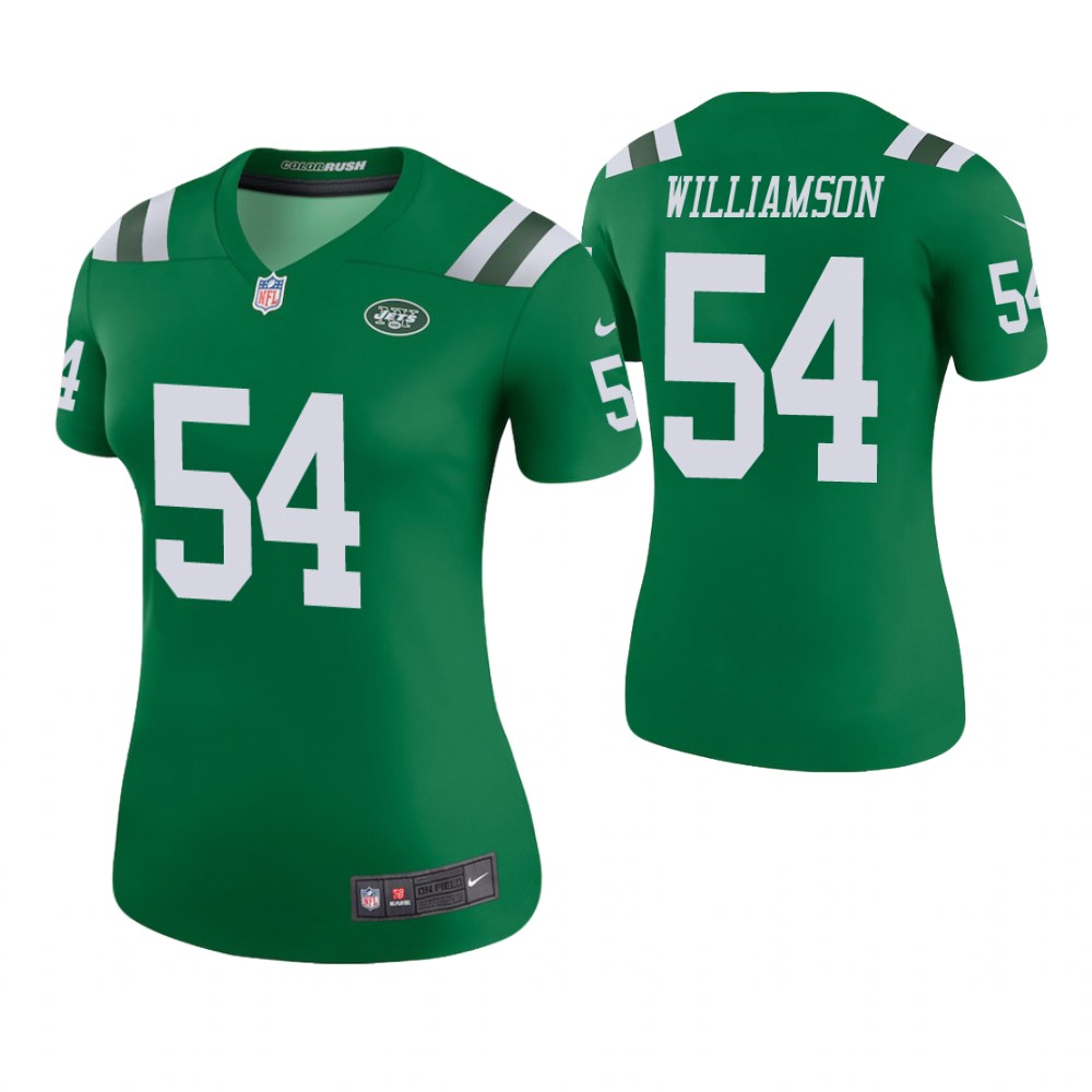 Women New York Jets #54 Avery Williamson Green Color Rush Legend Jersey Women New York Jets #54 Avery Williamson Green Color Rush Legend Jersey