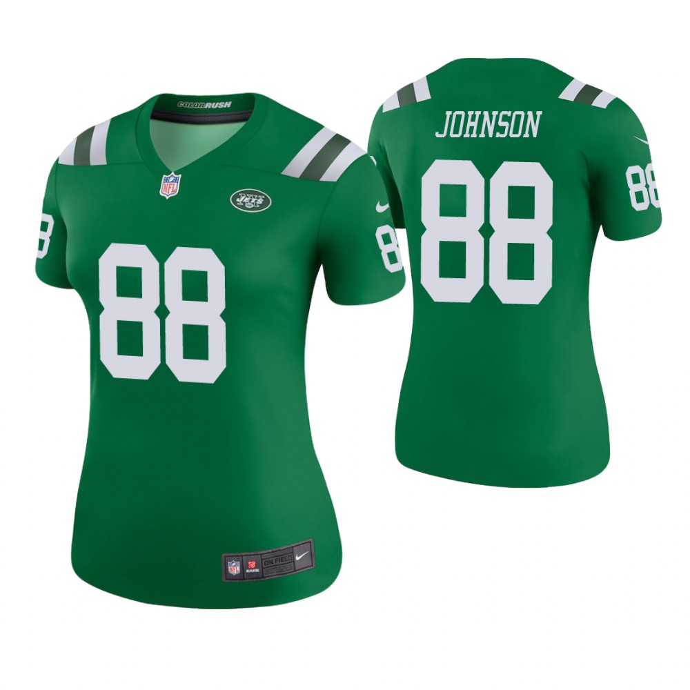Women New York Jets #88 Charles Johnson Green Color Rush Legend Jersey Women New York Jets #88 Charles Johnson Green Color Rush Legend Jersey
