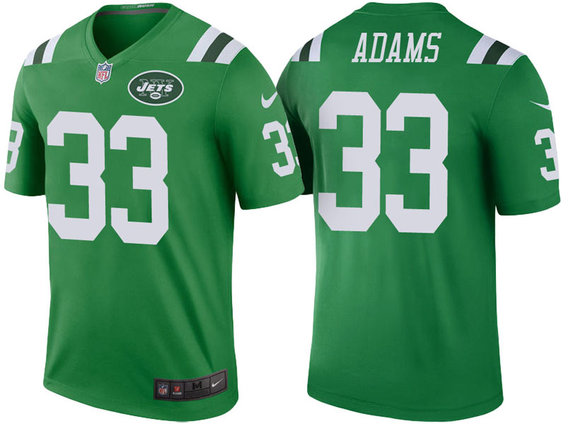 New York Jets #33 Jamal Adams Green Color Rush Legend Jersey