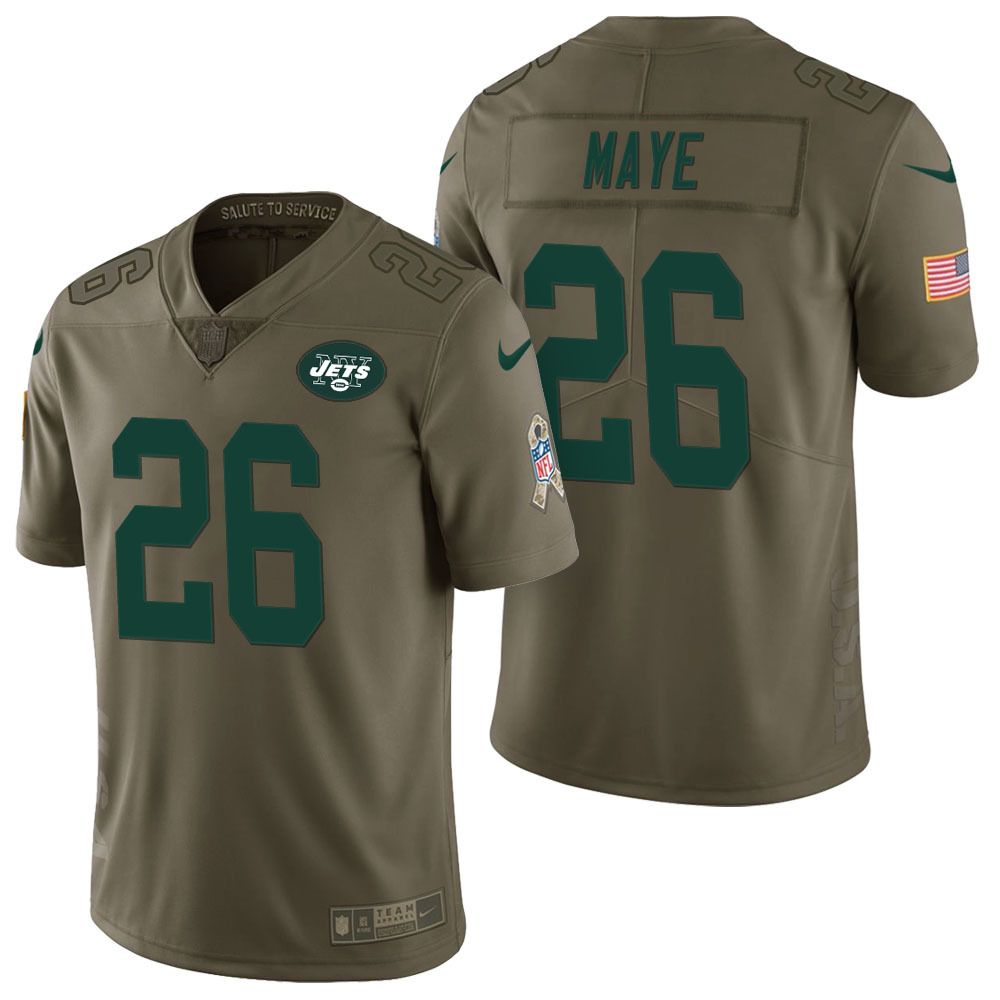 New York Jets #26 Marcus Maye Olive 2017 Salute to Service Limited Jersey