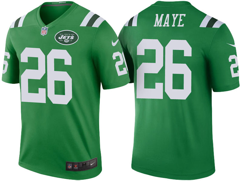 New York Jets #26 Marcus Maye Green Color Rush Legend Jersey