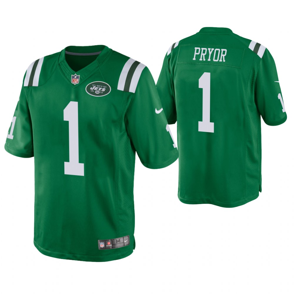 New York Jets #1 Terrelle Pryor Green Color Rush Legend Jersey New York Jets #1 Terrelle Pryor Green Color Rush Legend Jersey