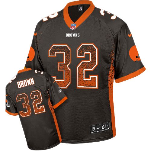 Cleveland Browns #32 Jim Brown Brown Drift Fashion Jersey Cleveland Browns #32 Jim Brown Brown Drift Fashion Jersey