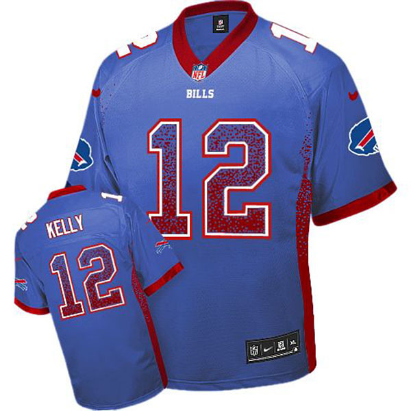 Buffalo Bills #12 Jim Kelly Royal Blue Drift Fashion Jersey Buffalo Bills #12 Jim Kelly Royal Blue Drift Fashion Jersey