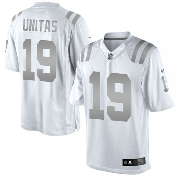 Indianapolis Colts #19 Johnny Unitas White Platinum Limited Jersey Indianapolis Colts #19 Johnny Unitas White Platinum Limited Jersey