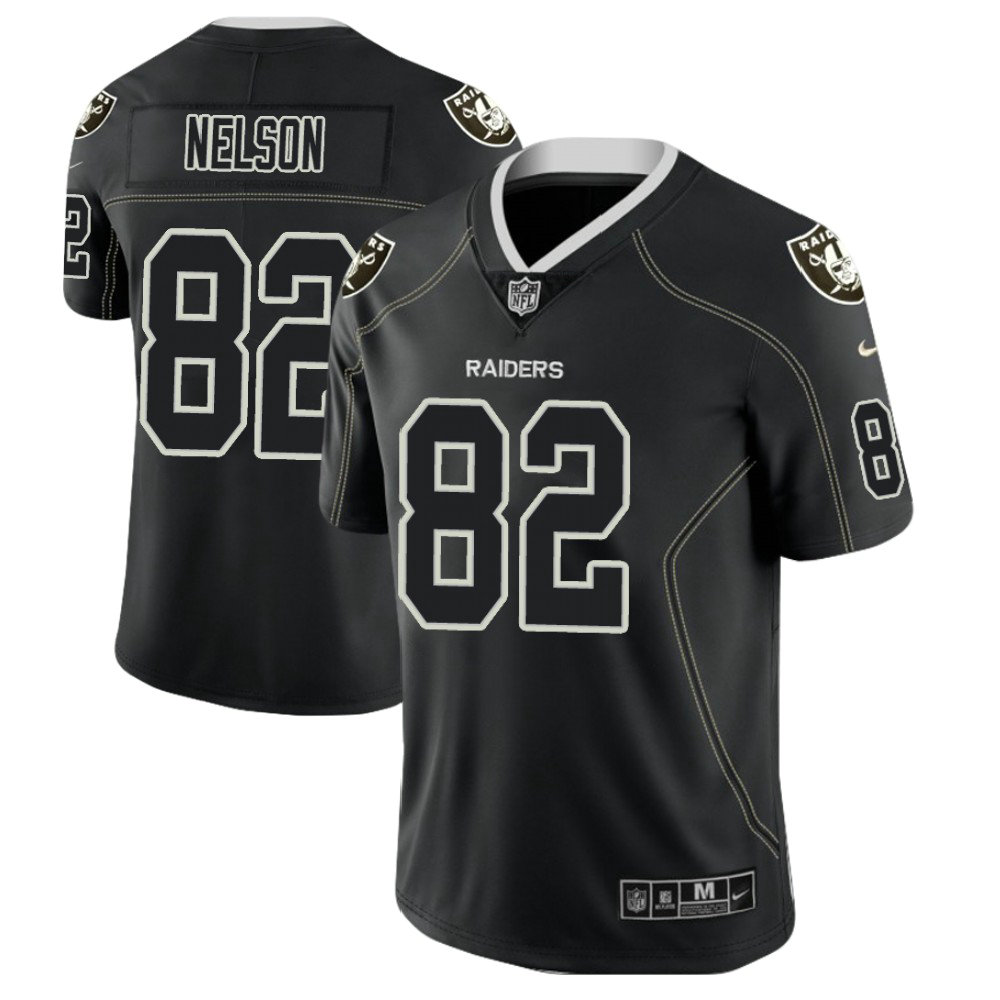 Oakland Raiders #82 Jordy Nelson 2018 Lights Out Color Rush Limited Black Jersey Oakland Raiders #82 Jordy Nelson 2018 Lights Out Color Rush Limited Black Jersey
