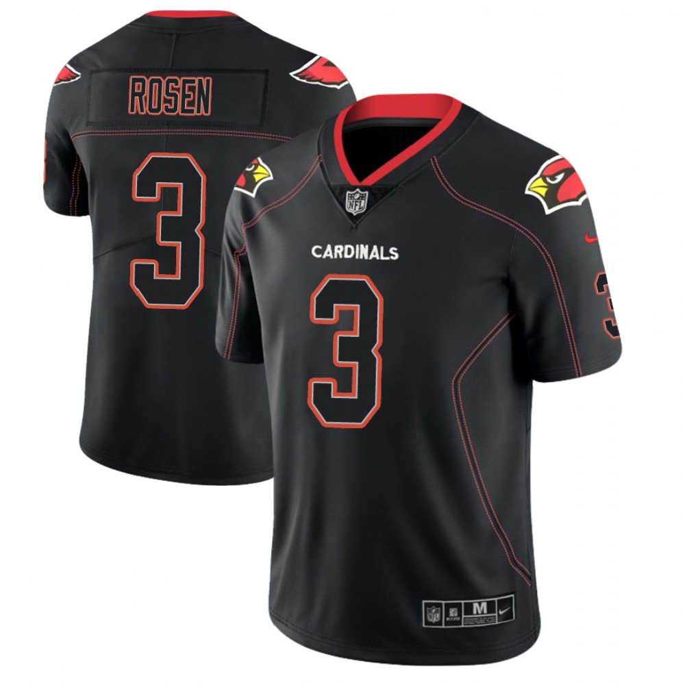 Arizona Cardinals #3 Josh Rosen 2018 Lights Out Color Rush Limited Black Jersey Arizona Cardinals #3 Josh Rosen 2018 Lights Out Color Rush Limited Black Jersey